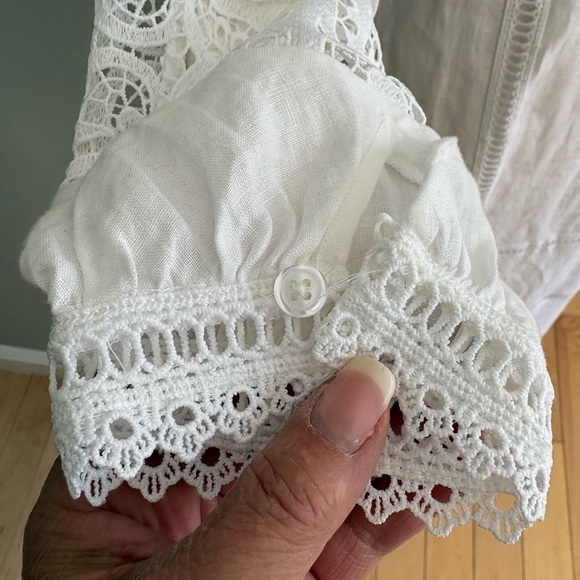 Soft Surroundings White Lace Long Sleeve Maxi Dress - Picture 4 of 14